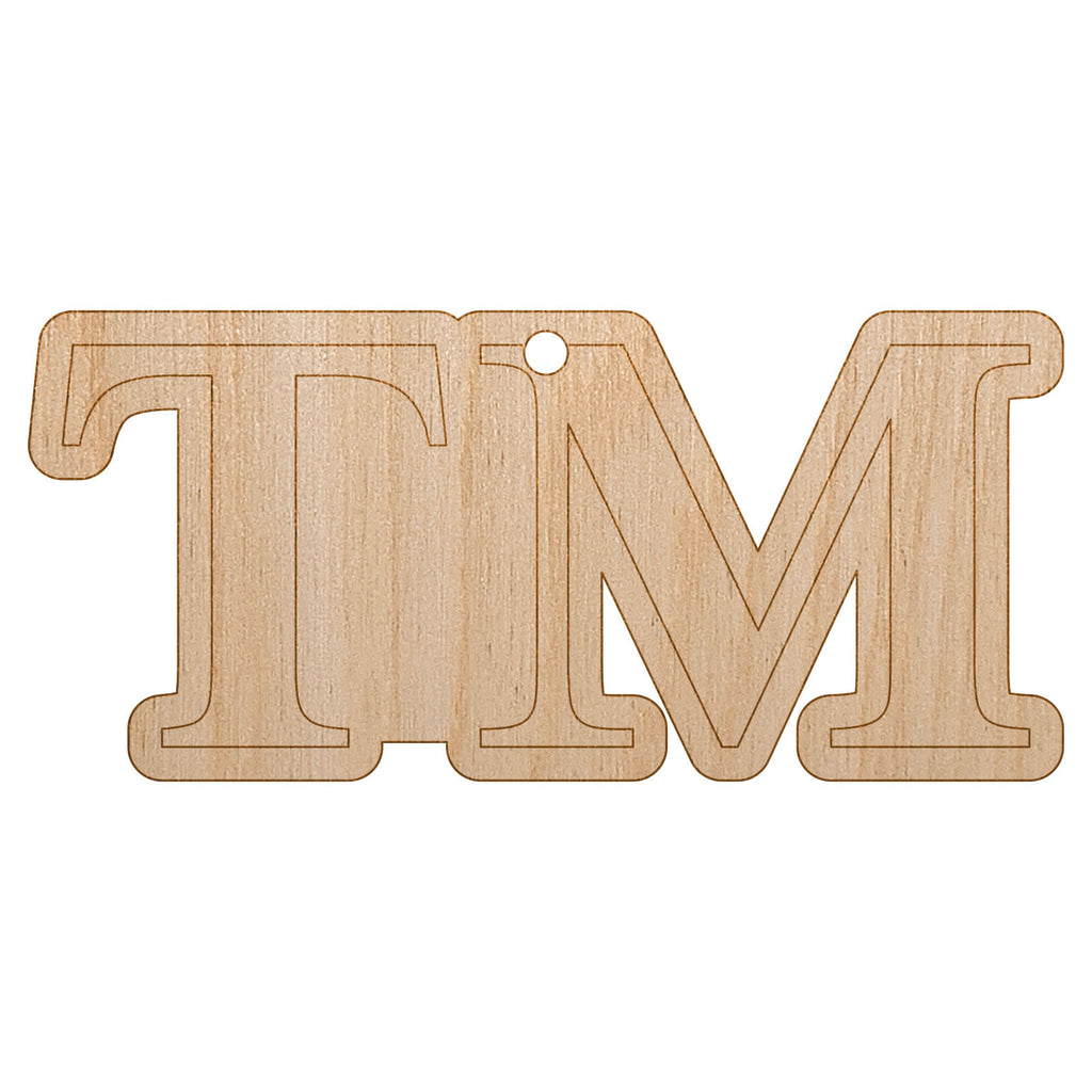 Trademark TM Symbol Unfinished Craft Wood Holiday Christmas Tree DIY Pre-Drilled Ornament