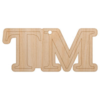 Trademark TM Symbol Unfinished Craft Wood Holiday Christmas Tree DIY Pre-Drilled Ornament