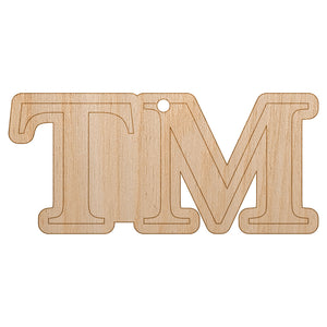 Trademark TM Symbol Unfinished Craft Wood Holiday Christmas Tree DIY Pre-Drilled Ornament