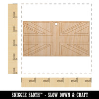 United Kingdom Flag Union Jack Unfinished Craft Wood Holiday Christmas Tree DIY Pre-Drilled Ornament