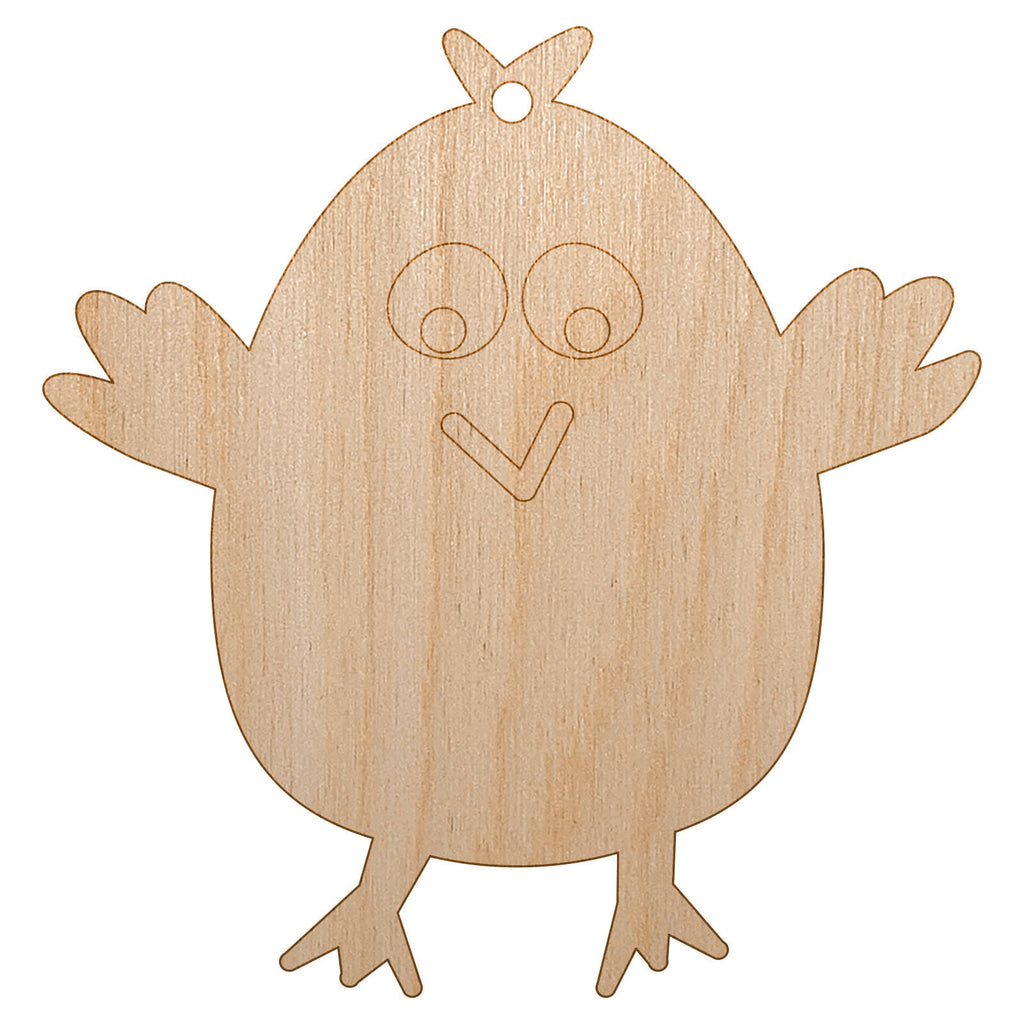 Wary Chicken Unfinished Craft Wood Holiday Christmas Tree DIY Pre-Drilled Ornament