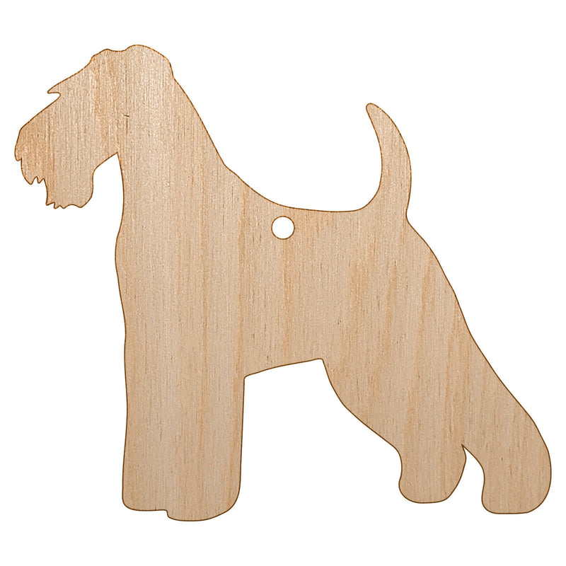 Welsh Terrier Dog Solid Unfinished Craft Wood Holiday Christmas Tree DIY Pre-Drilled Ornament