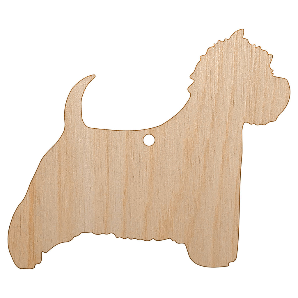 Westie West Highland White Terrier Dog Solid Unfinished Craft Wood Holiday Christmas Tree DIY Pre-Drilled Ornament