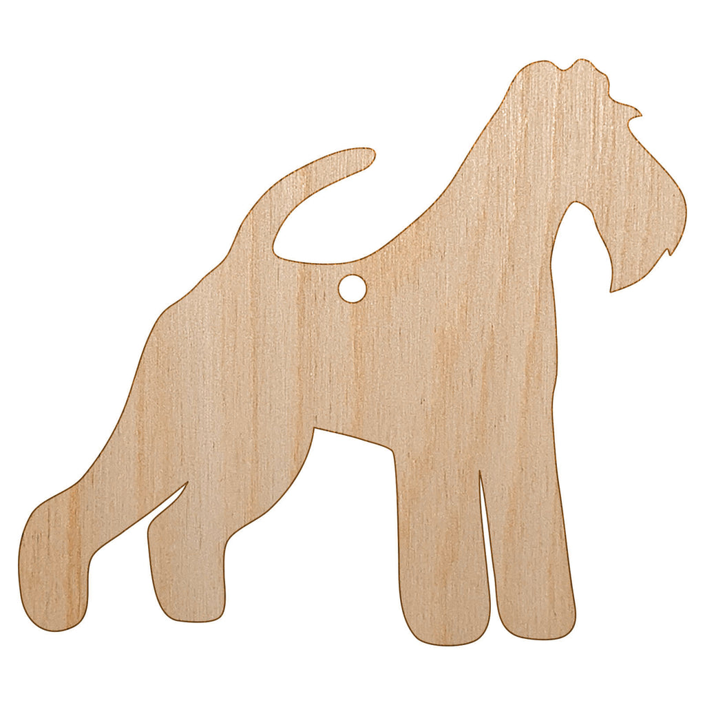 Wire Hair Fox Terrier Dog Solid Unfinished Craft Wood Holiday Christmas Tree DIY Pre-Drilled Ornament