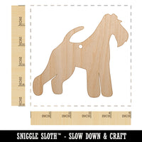 Wire Hair Fox Terrier Dog Solid Unfinished Craft Wood Holiday Christmas Tree DIY Pre-Drilled Ornament