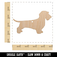 Wirehaired Dachshund Dog Solid Unfinished Craft Wood Holiday Christmas Tree DIY Pre-Drilled Ornament