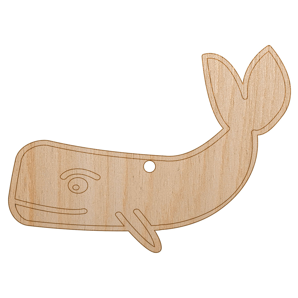 Witty Sperm Whale Unfinished Craft Wood Holiday Christmas Tree DIY Pre-Drilled Ornament