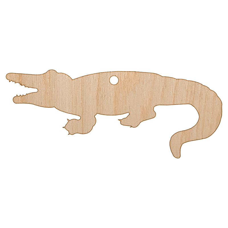 Alligator Crocodile Solid Unfinished Craft Wood Holiday Christmas Tree DIY Pre-Drilled Ornament