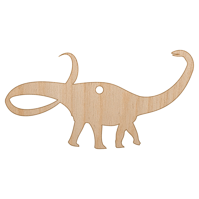Apatosaurus Dinosaur Solid Unfinished Craft Wood Holiday Christmas Tree DIY Pre-Drilled Ornament