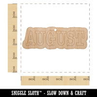 August Month Calendar Fun Text Unfinished Craft Wood Holiday Christmas Tree DIY Pre-Drilled Ornament