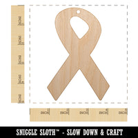 Awareness Ribbon Solid Unfinished Craft Wood Holiday Christmas Tree DIY Pre-Drilled Ornament