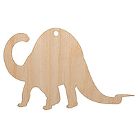 Brontosaurus Dinosaur Solid Unfinished Craft Wood Holiday Christmas Tree DIY Pre-Drilled Ornament