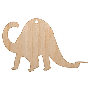 Brontosaurus Dinosaur Solid Unfinished Craft Wood Holiday Christmas Tree DIY Pre-Drilled Ornament