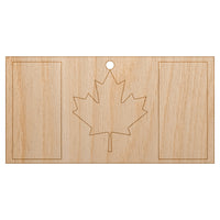 Canada Flag Unfinished Craft Wood Holiday Christmas Tree DIY Pre-Drilled Ornament