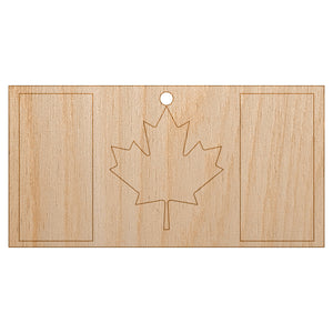 Canada Flag Unfinished Craft Wood Holiday Christmas Tree DIY Pre-Drilled Ornament