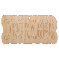 December Month Calendar Fun Text Unfinished Craft Wood Holiday Christmas Tree DIY Pre-Drilled Ornament