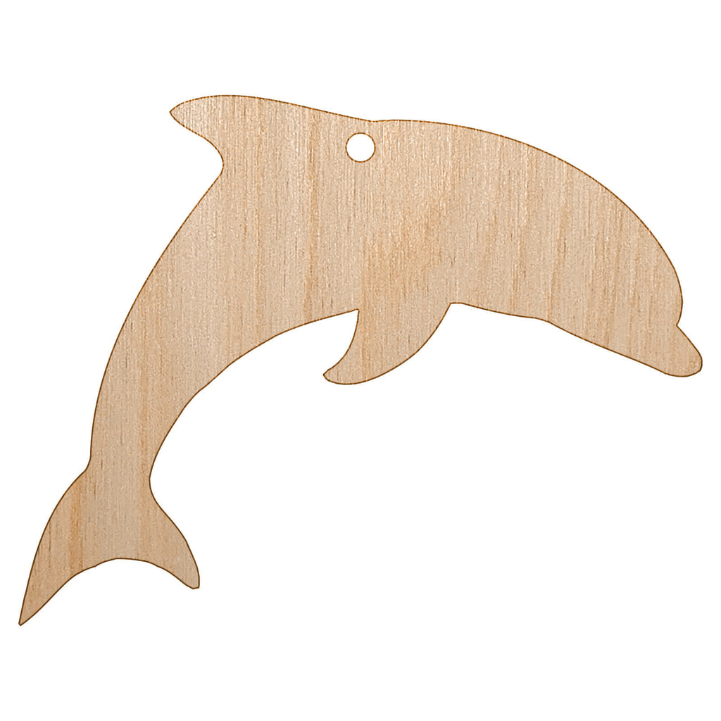 Dolphin Solid Unfinished Craft Wood Holiday Christmas Tree DIY Pre-Drilled Ornament