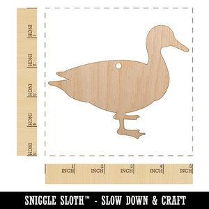 Duck Standing Solid Unfinished Craft Wood Holiday Christmas Tree DIY Pre-Drilled Ornament