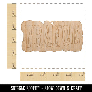 France Fun Text Unfinished Craft Wood Holiday Christmas Tree DIY Pre-Drilled Ornament