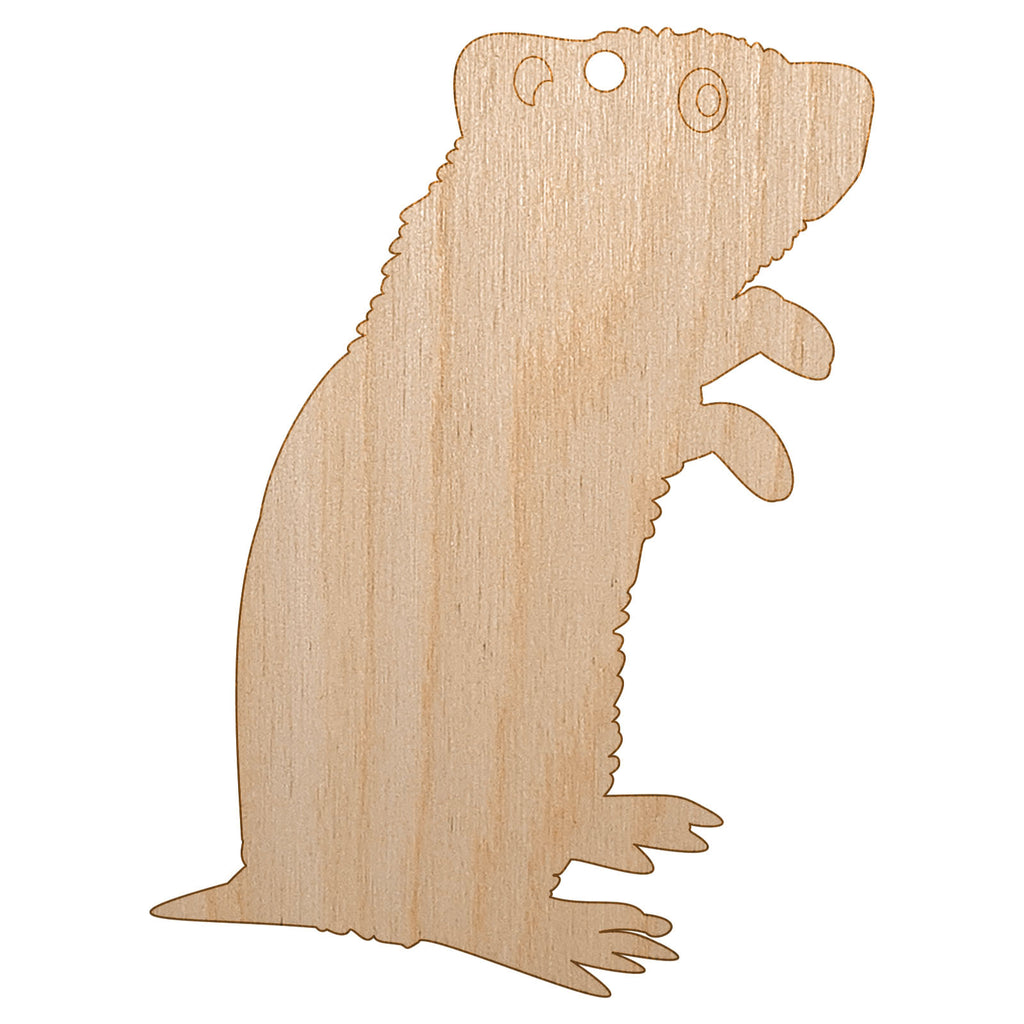 Gerbil Standing Profile Unfinished Craft Wood Holiday Christmas Tree DIY Pre-Drilled Ornament