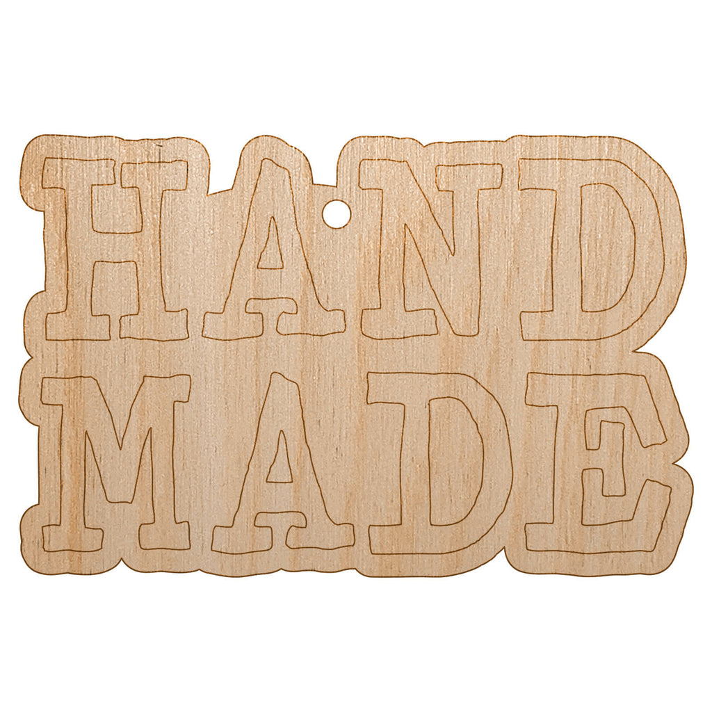 Hand Made Stacked Text Unfinished Craft Wood Holiday Christmas Tree DIY Pre-Drilled Ornament