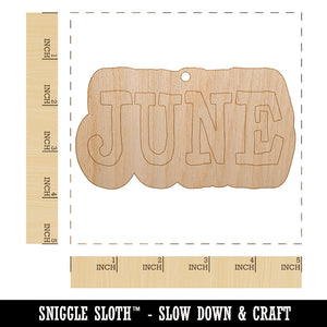 June Month Calendar Fun Text Unfinished Craft Wood Holiday Christmas Tree DIY Pre-Drilled Ornament