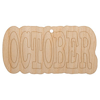 October Month Calendar Fun Text Unfinished Craft Wood Holiday Christmas Tree DIY Pre-Drilled Ornament