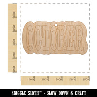 October Month Calendar Fun Text Unfinished Craft Wood Holiday Christmas Tree DIY Pre-Drilled Ornament