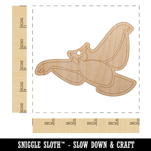 Owl Flying Bird Doodle Unfinished Craft Wood Holiday Christmas Tree DIY Pre-Drilled Ornament