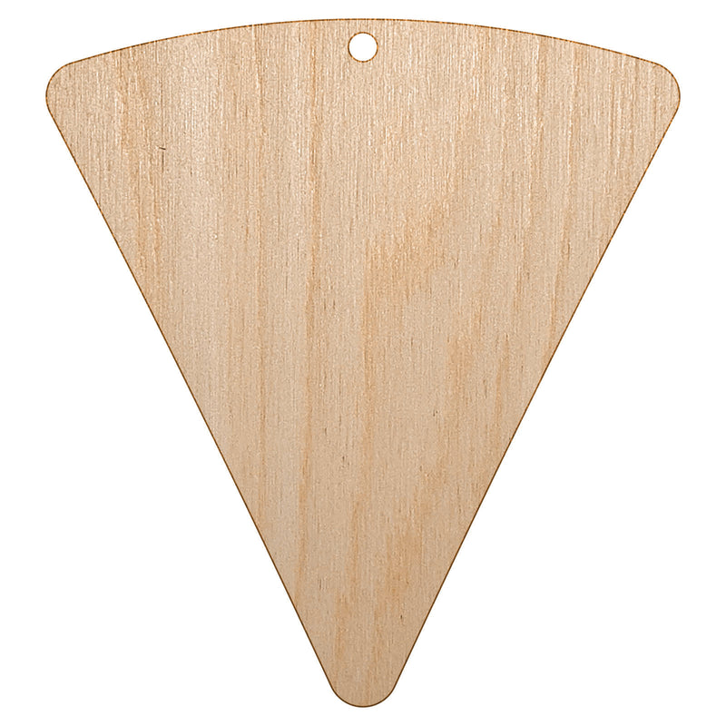 Pizza Slice Triangle Solid Unfinished Craft Wood Holiday Christmas Tree DIY Pre-Drilled Ornament