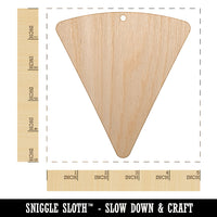 Pizza Slice Triangle Solid Unfinished Craft Wood Holiday Christmas Tree DIY Pre-Drilled Ornament