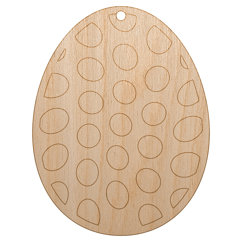 Polka Dot Easter Egg Unfinished Craft Wood Holiday Christmas Tree DIY Pre-Drilled Ornament