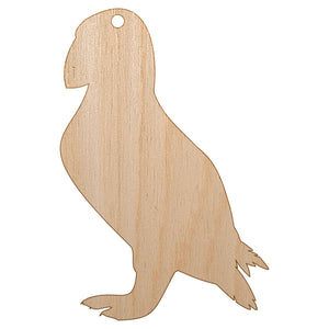 Puffin Bird Solid Unfinished Craft Wood Holiday Christmas Tree DIY Pre-Drilled Ornament