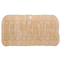 September Month Calendar Fun Text Unfinished Craft Wood Holiday Christmas Tree DIY Pre-Drilled Ornament