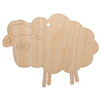 Sheep Doodle Unfinished Craft Wood Holiday Christmas Tree DIY Pre-Drilled Ornament