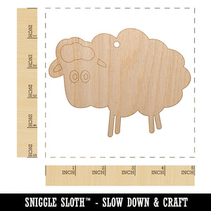 Sheep Doodle Unfinished Craft Wood Holiday Christmas Tree DIY Pre-Drilled Ornament