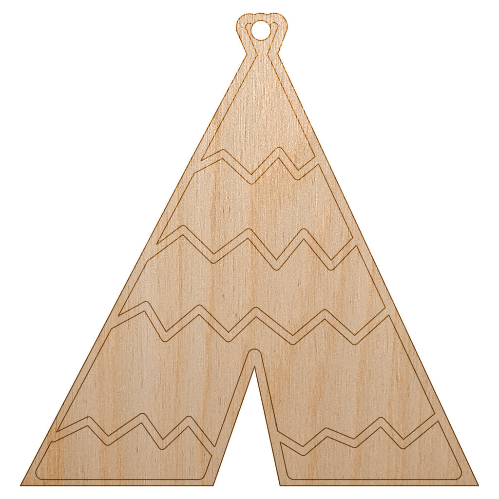 Tipi Teepee Unfinished Craft Wood Holiday Christmas Tree DIY Pre-Drilled Ornament