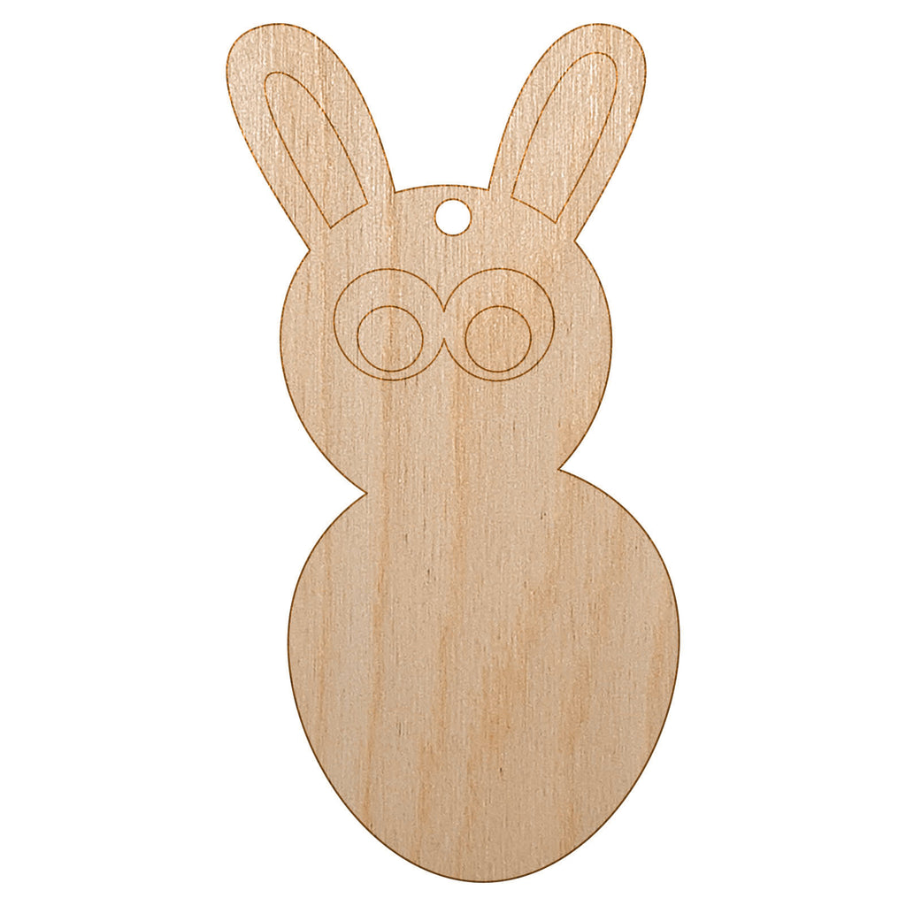 Watchful Rabbit Unfinished Craft Wood Holiday Christmas Tree DIY Pre-Drilled Ornament
