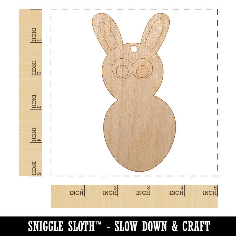 Watchful Rabbit Unfinished Craft Wood Holiday Christmas Tree DIY Pre-Drilled Ornament