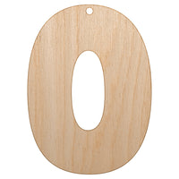 Number 0 Zero Fun Bold Font Unfinished Craft Wood Holiday Christmas Tree DIY Pre-Drilled Ornament