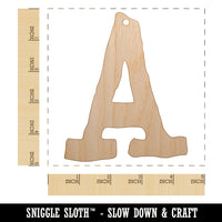 Letter A Uppercase Cute Typewriter Font Unfinished Craft Wood Holiday Christmas Tree DIY Pre-Drilled Ornament
