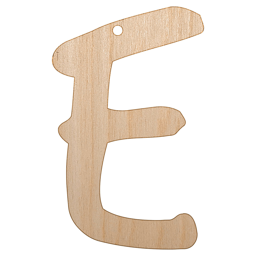 Letter E Uppercase Felt Marker Font Unfinished Craft Wood Holiday Christmas Tree DIY Pre-Drilled Ornament