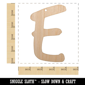 Letter E Uppercase Felt Marker Font Unfinished Craft Wood Holiday Christmas Tree DIY Pre-Drilled Ornament