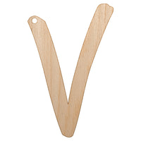 Letter V Uppercase Felt Marker Font Unfinished Craft Wood Holiday Christmas Tree DIY Pre-Drilled Ornament