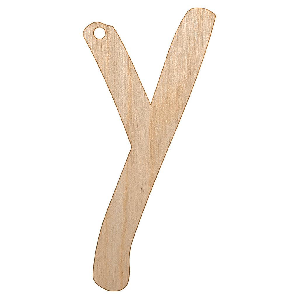 Letter Y Uppercase Felt Marker Font Unfinished Craft Wood Holiday Christmas Tree DIY Pre-Drilled Ornament