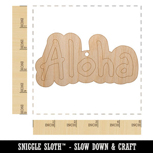 Aloha Fun Text Unfinished Craft Wood Holiday Christmas Tree DIY Pre-Drilled Ornament