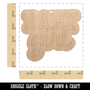 Baby Girl Fun Text Unfinished Craft Wood Holiday Christmas Tree DIY Pre-Drilled Ornament