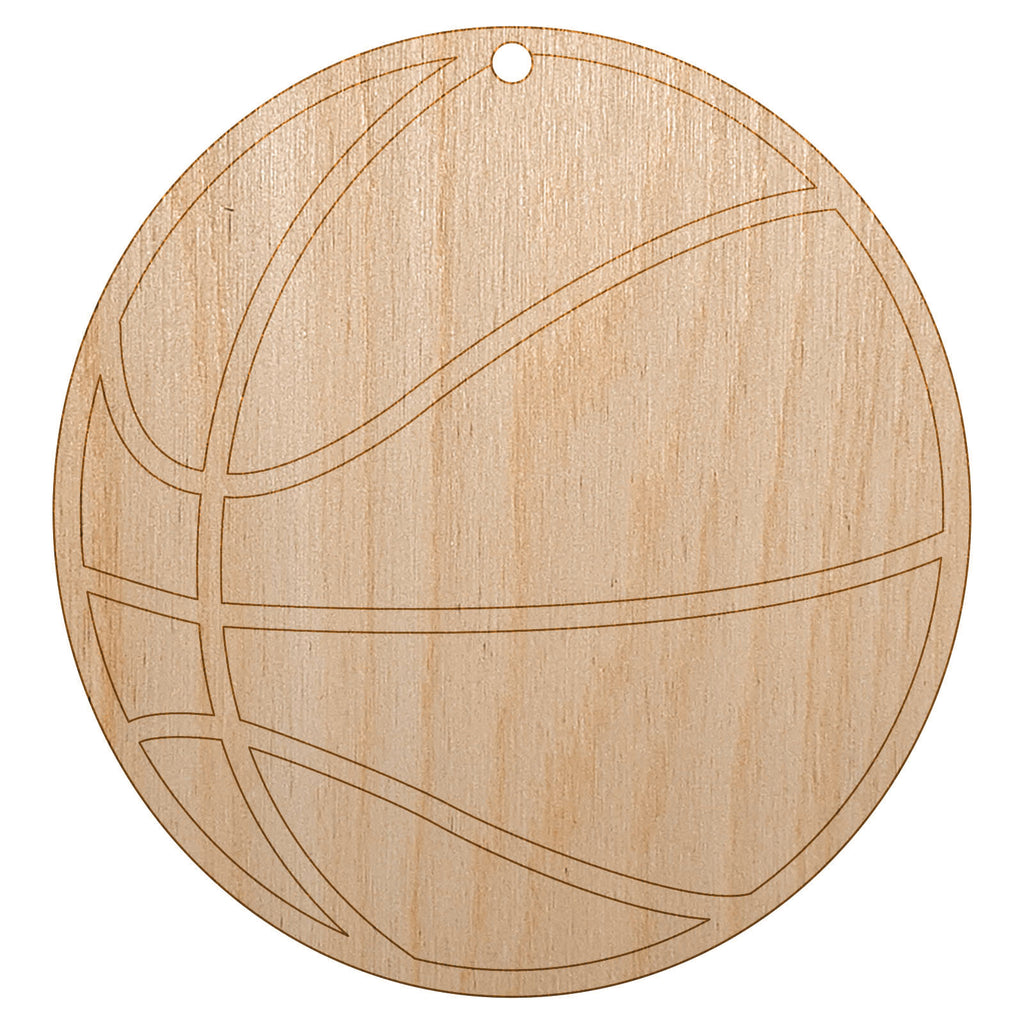 Basketball Sport Unfinished Craft Wood Holiday Christmas Tree DIY Pre-Drilled Ornament