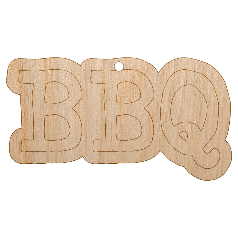 BBQ Fun Text Unfinished Craft Wood Holiday Christmas Tree DIY Pre-Drilled Ornament