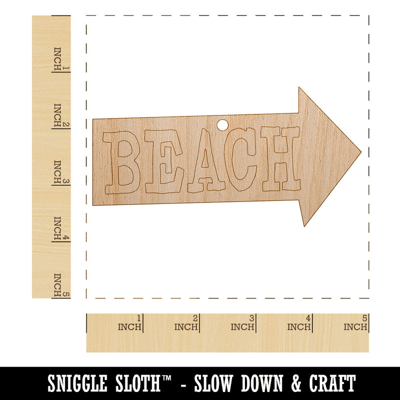 Beach Arrow Fun Text Unfinished Craft Wood Holiday Christmas Tree DIY Pre-Drilled Ornament